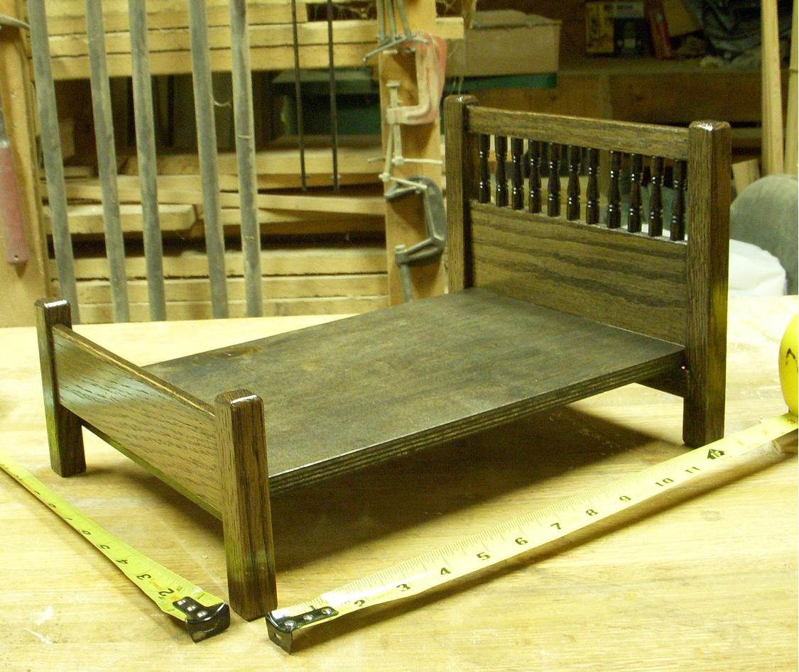 single size 1:6 scale  oak jenny lind bed, custom made for looking land