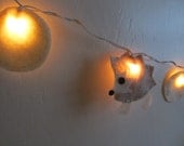 Felt Hedgehog & Circle String Lights/Nightlight