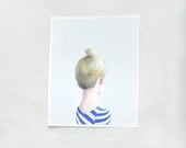 hair art - bun painting - "Top Knot 22"