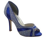 BLUE Wedding Shoes -- 3.5 inch crystal shoes
