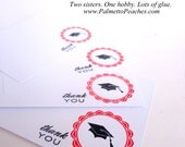 Notes  - Thank You - Graduation Flat Notes - Red & Black - Qty 10 - You Pick Color