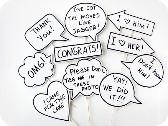 10 Signs Photobooth Props Wedding Photo Props by MisterMustache