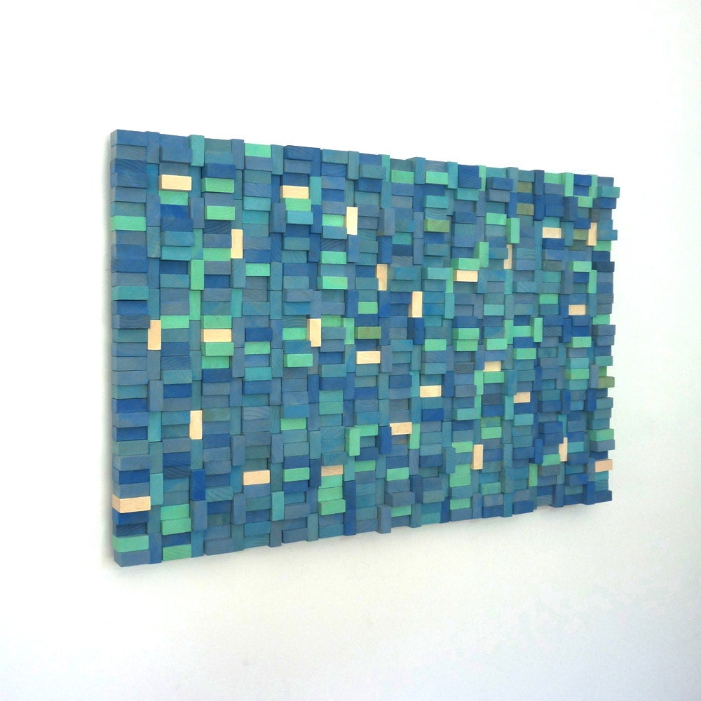 Wall Sculpture - Sea Shore Wood Blocks