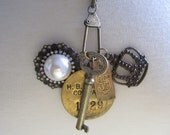 Necklace-- Vintage Charm Necklace.  Handcrafted Jewelry by ConfettiStyle Designs as featured in Country Living Magazine.