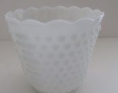 Vintage Milk Glass Vase--Hob Nail Milk Glass--1960s--Collectible Milk Glass