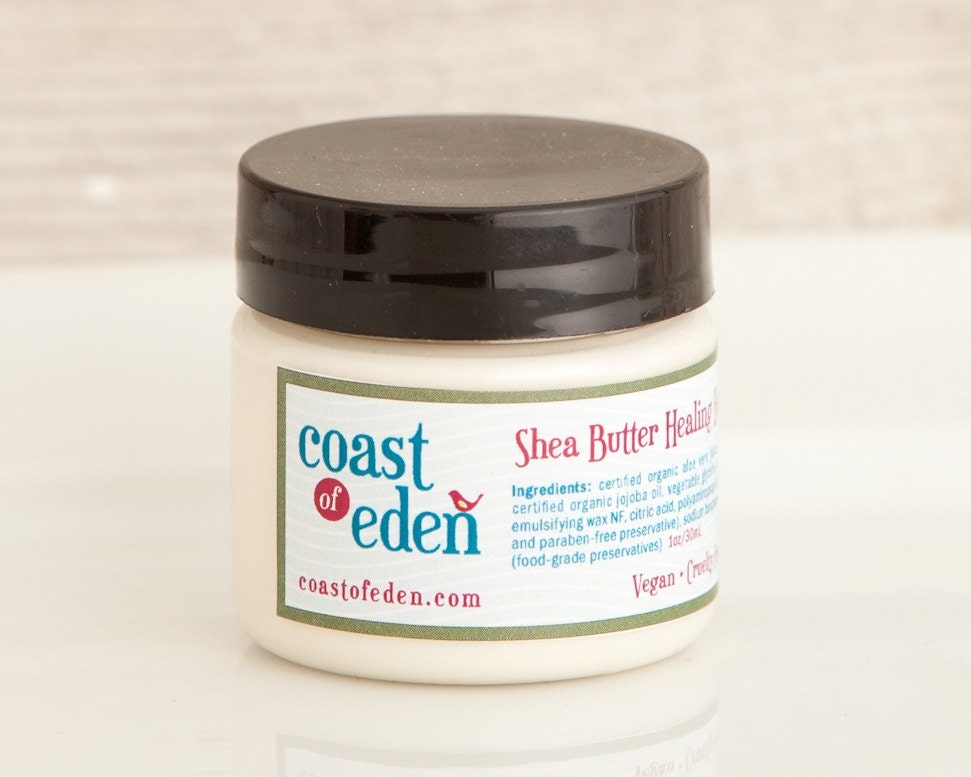 TRAVEL Hand Cream - Shea Butter Hand Cream Hand Lotion - Organic - Handmade in Maine - Coast of Eden - Unscented - Fragrance Free