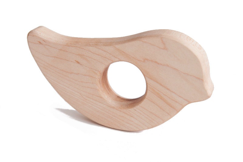 Maple Wood Bird TEETHER for Baby - Organic, Natural Teething for Babies