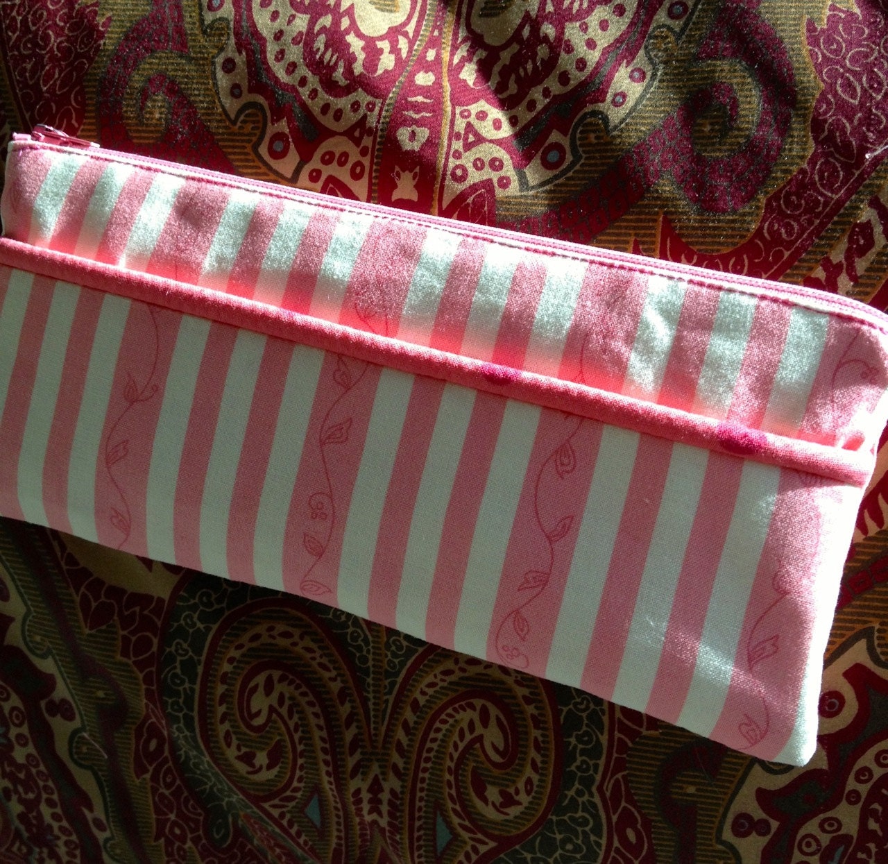 Pretty in Pink, Pencil Case, Cosmetic Zip Bag, Travel Organizer, Zip Purse