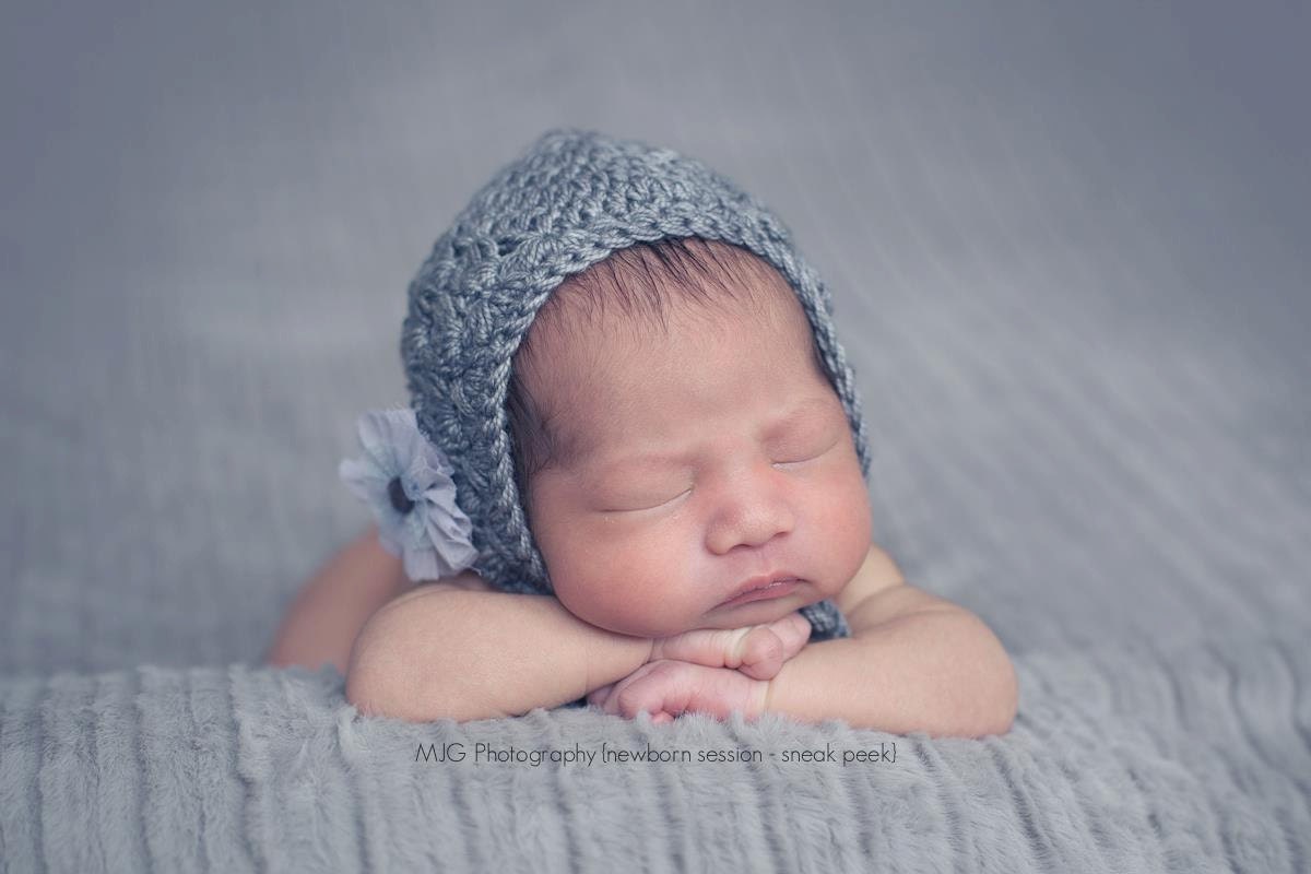 Half Shell Baby Bonnet Crochet Pattern Photo Prop Baptism Christening