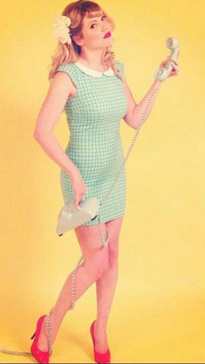 READY TO SHIP Hep Cat Baby shift dress with Peter Pan collar