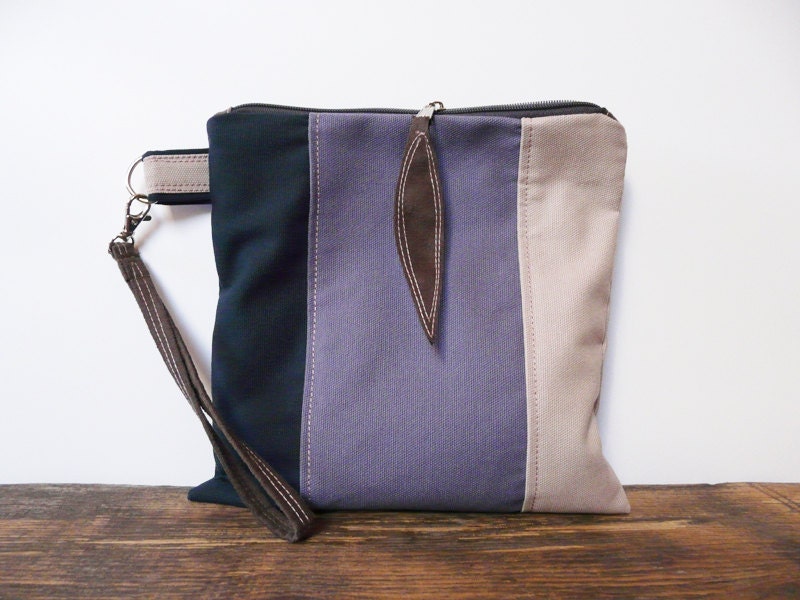 Fold over clutch Canvas color block clutch purse bag wallet pastel stripes handbag wristlet