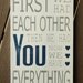 First We Had Each Other Wood Sign...Now We Have Everything Typography Art Sign - Shabby Chic - Subway Art Baby Sign- Your Choice of Colors