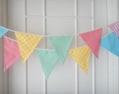 Baby Bunting, Fabric Banners, Bunting, Garland, Wedding Bunting, Pennants, Flags - 3 yards