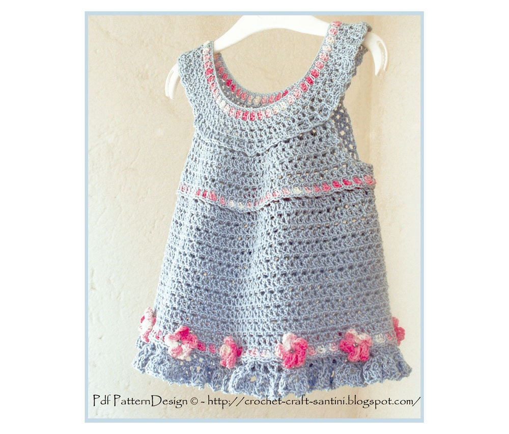 Crochet Tunic/Top/Halter/Dress Pattern  for girls 2 to 6 years - Instant Download Pdf