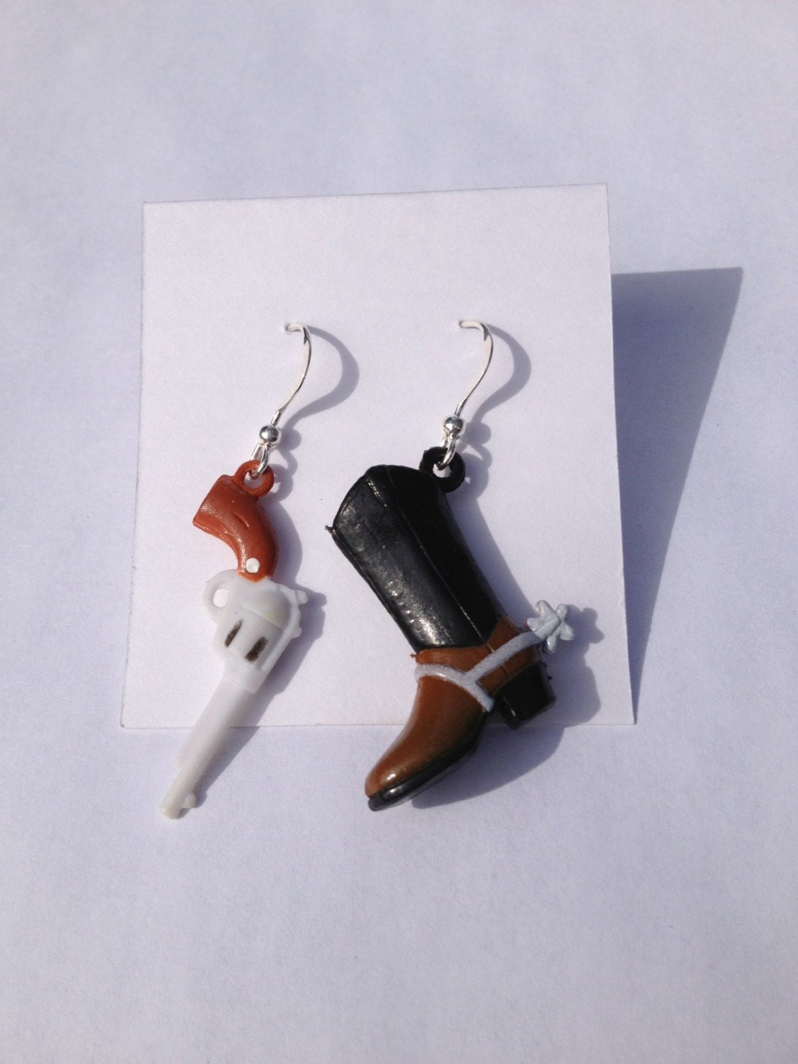 Plastic Cowboy Western Kitsch Dangle Earrings
