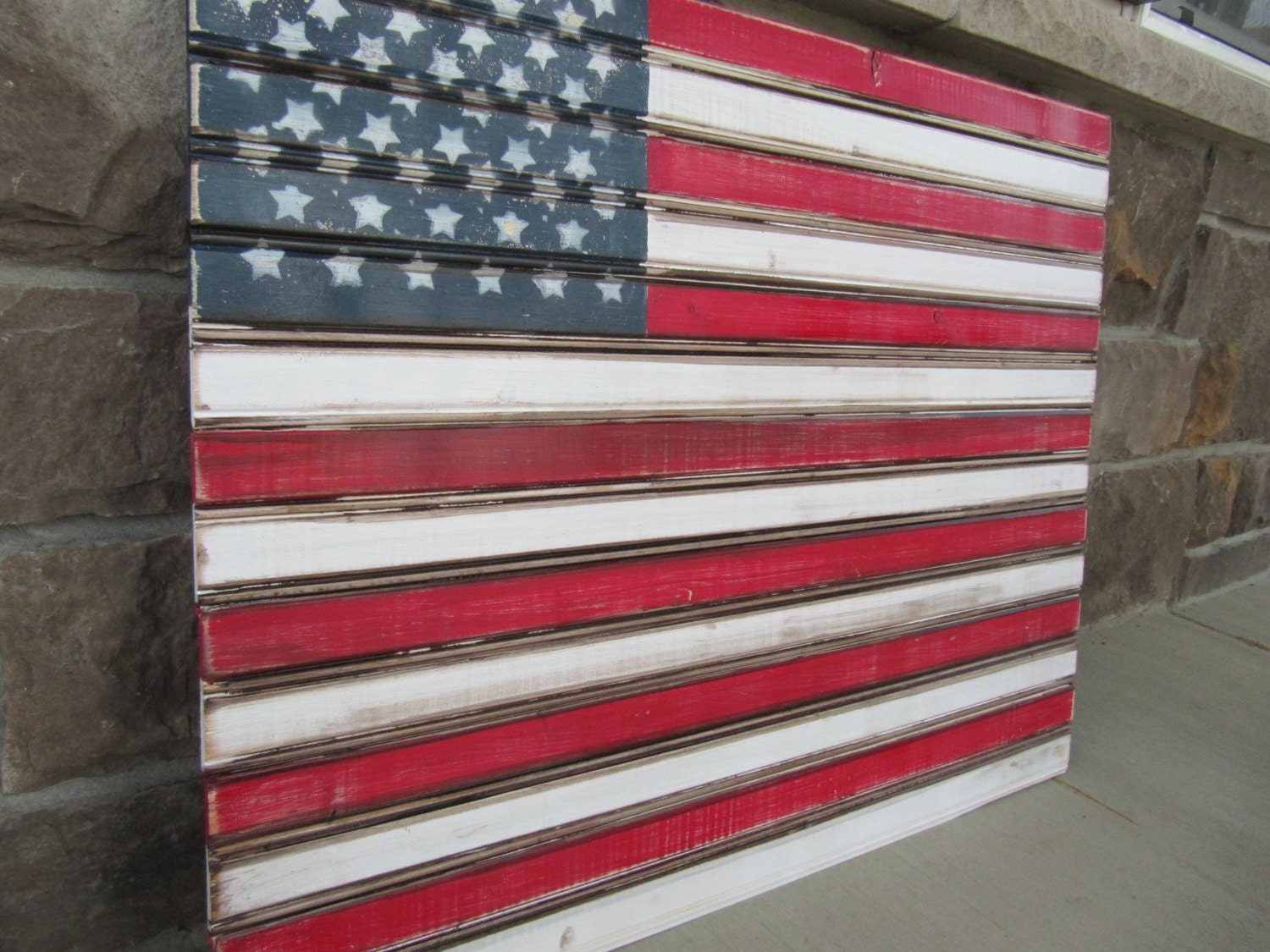 32x24 Handmade Vintage Wood American Flag Sign/Wood signs/Rusi wood signs/Repurposed wood signs