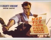 Cold War Posters / V. Koretskiy For life. / Against death. Moscow 1955