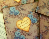 Coasters Psalms 46:10 Vintage Inspired Antiqued Decoupaged Blue Rose Coaster Set of 4 Be Still and Know I Am God