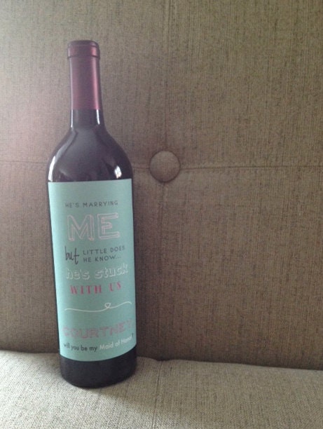 Custom Bridesmaid Wine Label