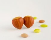 Hazelnut Post Earrings - Delicate handmade Spring jewelry