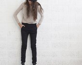 Now 20% Off  ,Skinny black pants, Black.