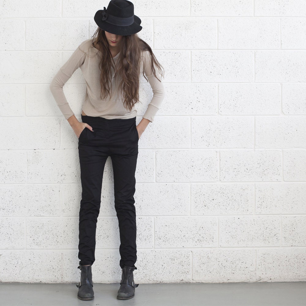 Now 20% Off  ,Skinny black pants, Black.