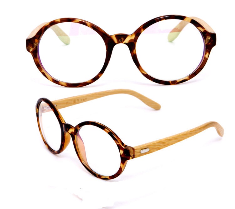 Bamboo Wood eyeglasses Handmade wood wooden retro vintage style John Lennon eyeglasses. Made with Eco-friendly Bamboo