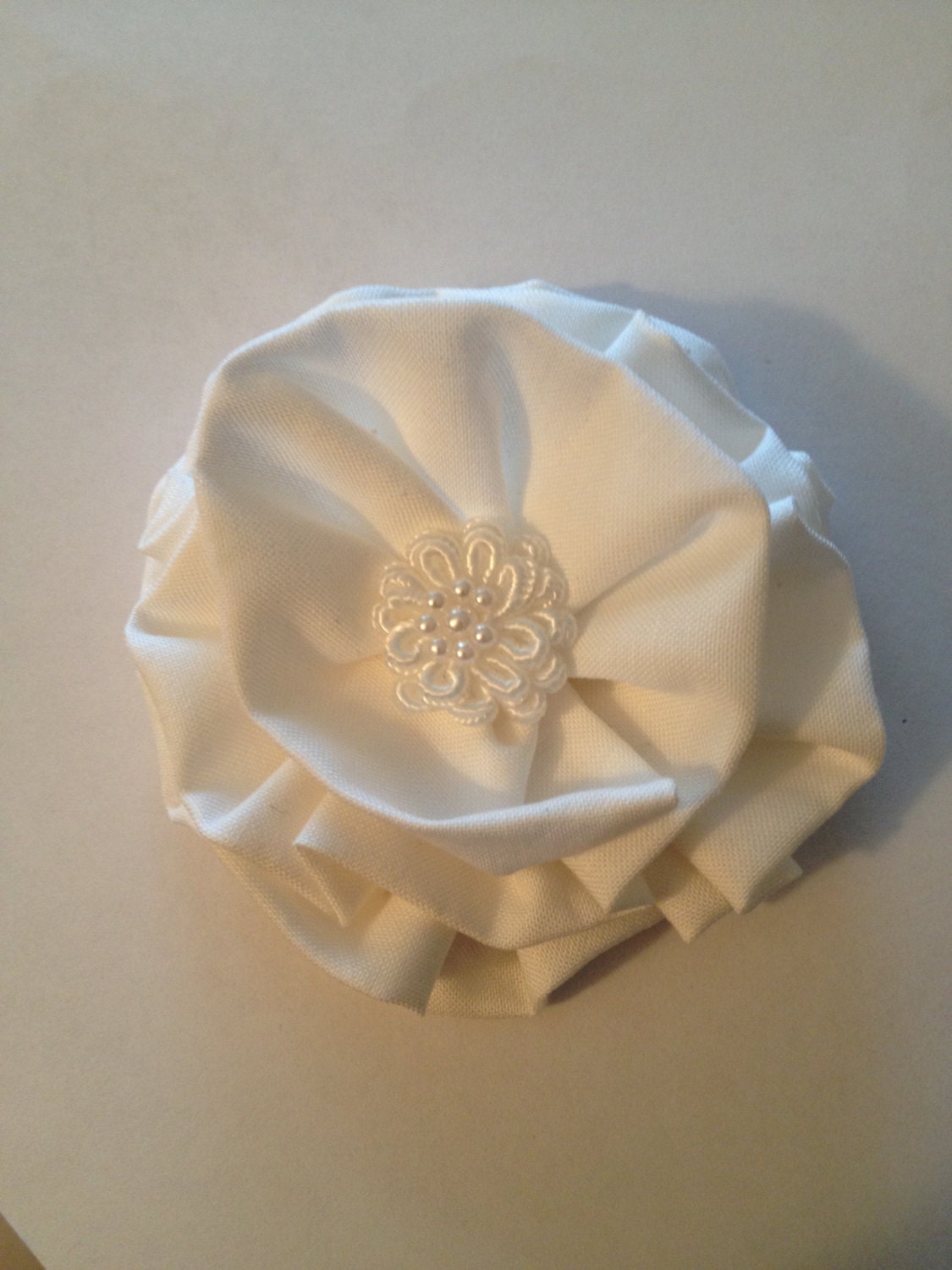 One fabric rosette fascinator  ready to ship