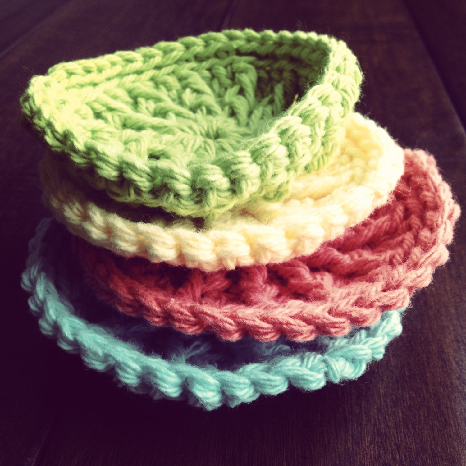 Tropical Breeze Cotton Bath Scrubbies - Set of 4