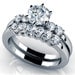 1.10 carats Round Cut Real Natural Diamond Engagement Ring and Wedding Band Bridal Set 14k White or Yellow Gold
