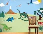 Dinosaur Wall Stencils for Childrens Room, Dinosaur Wall Mural with 26 Wall Stencils