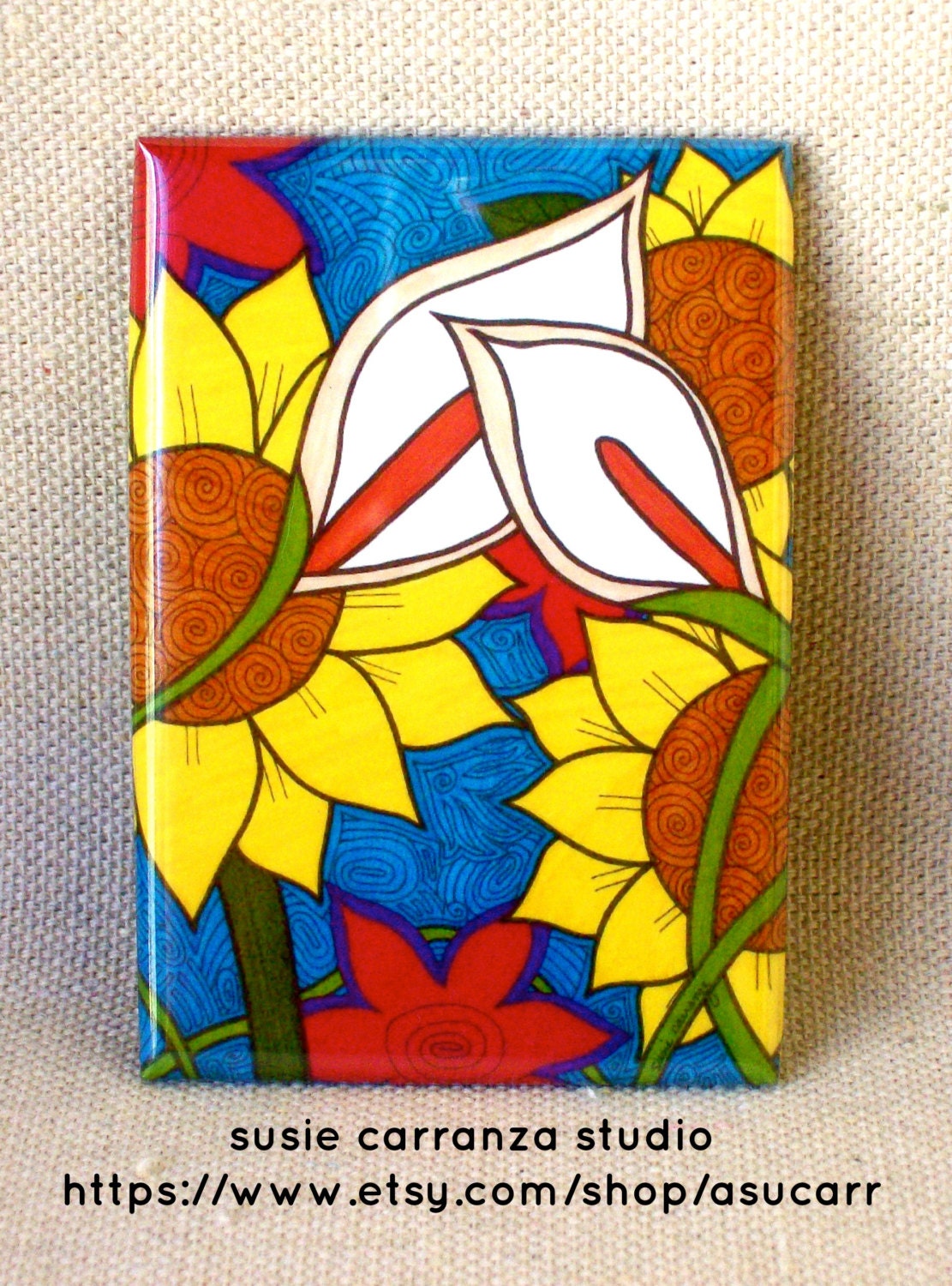 Magnet "Sunflowers & Callalilies" by Susie Carranza