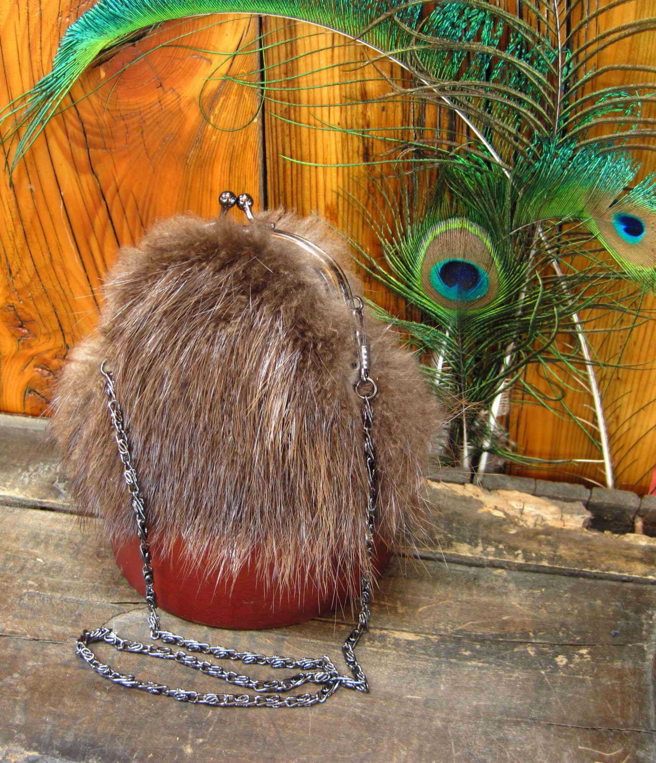 Beaver Coin Purse with Chain