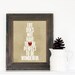 Typographic Poster Wonderful Life Digital Typography Art Print Gray Red Heart