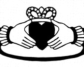 CELTIC Claddagh 2 - Original Paper Cutting -  5x7" - Marriage - WEDDING - Valentine - Anniversary - Engagement
