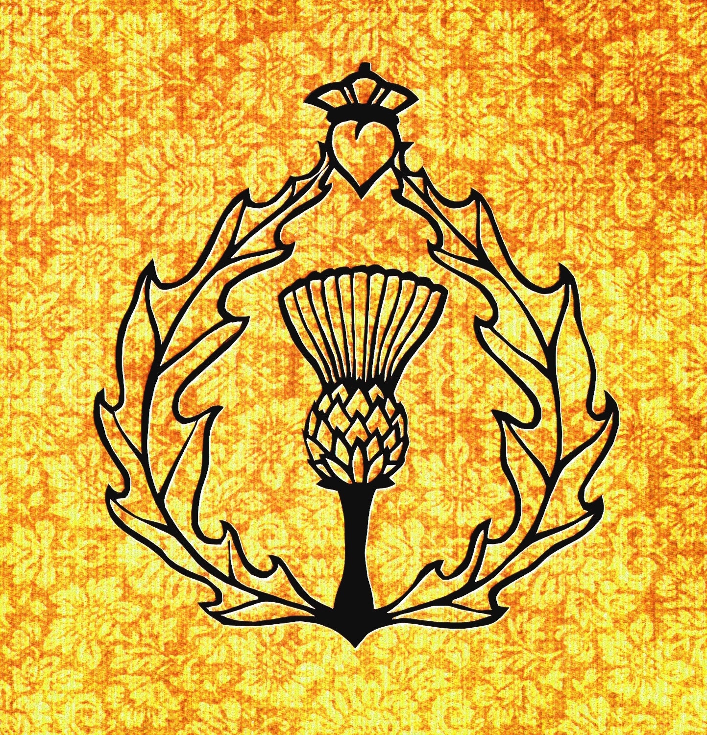 CELTIC Luckenbooth Claddagh 4 - Original Paper Cutting -  5x7" - Marriage - WEDDING - Valentine - Anniversary - Engagement