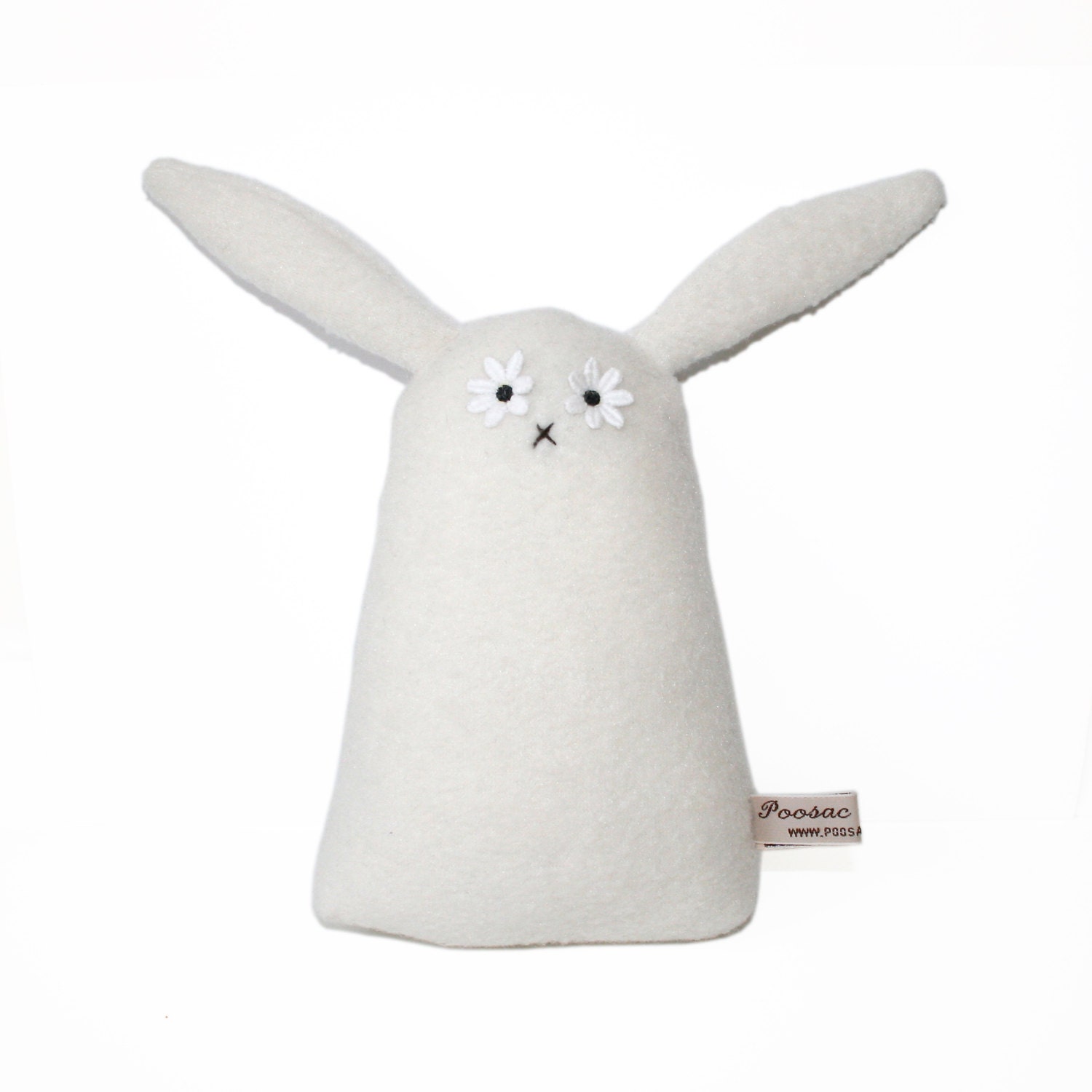 Toy Bunny,  Handmade Bunny, Bunny Softie, Bunny Plushie, Woodland Creature, Spring, White, Daisy, Flower, Handmade Bunny, Poosac