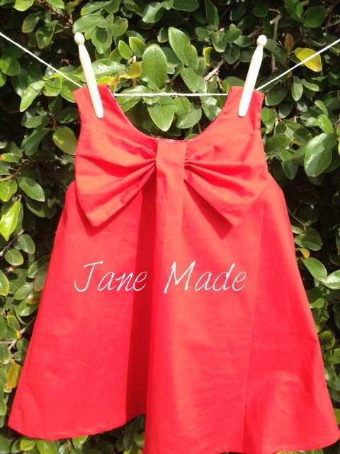 Red bow dress 3t to 5t