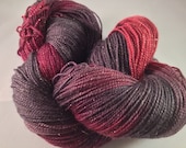 Sale, Drogon, Game of Thrones tv version inspired colorway, Handpainted Deuces Glitter Sock Yarn