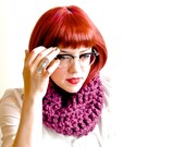 Purple Scarf, Cowl, Neck Warmer, Infinity Scarf ( The Harvard Warmer in Fig)