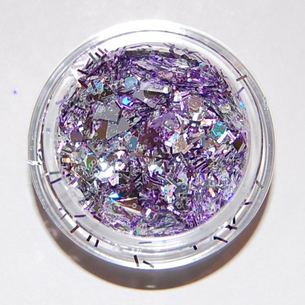 Solvent Resistant Glitter Mix: Silver and Lavender Sparkle Mix 5 GRAM JAR. Raw Nail Glitter Mix for Nail Polish and Nail Art