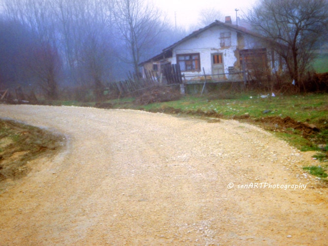 Village Road 8"x10" Fine Art Wall Decor Photograph For Modern Cafe Bar Pub Hotel Restaurant Nursey Home Office