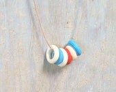 Boho Necklace Bohemain Jewelry Turquoise Red Ivory Long Necklace Simple Color Block Colorful Southwestern