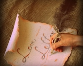 Wedding guest book  Ostrich Feather  Rustic Pen