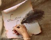 Wedding guest book pen Rustic Ostrich Feather Pens