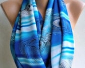 BIG SALE Peacock - Infinity Scarf Shawl Circle Scarf Loop Scarf  Gift -fatwoman
