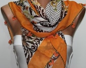 BIG SALE Floral Scarf - Turkish Anatolians Scarf  - Oya - Yemeni - Cowl   - Multicolor -