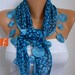 BIG SALE Blue Leopard Scarf Women Scarf Cowl Scarf with Lace Edge - fatwoman