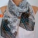 Salmon Floral Big Bow Scarf - Shawl Scarf - Cowl Scarf - Spring Summer Scarf - fatwoman