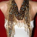 BIG SALE Brown Scarf Cotton Scarf  Floral Scarf Cowl Scarf  Lace Edge - fatwoman